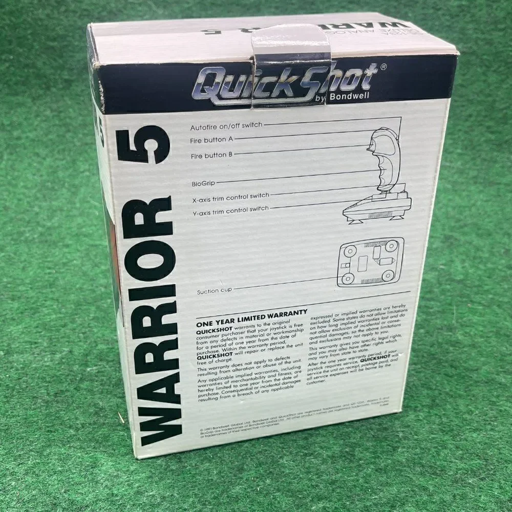 WARRIOR 5 Quickshot QS-123A Deluxe Analog Joystick Vintage Atari IBM XT